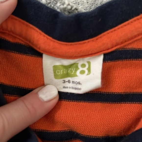 Crazy 8 Orange and Blue Striped Knit Long Sleeve Sweater - 3-6 Months - Picture 3 of 9